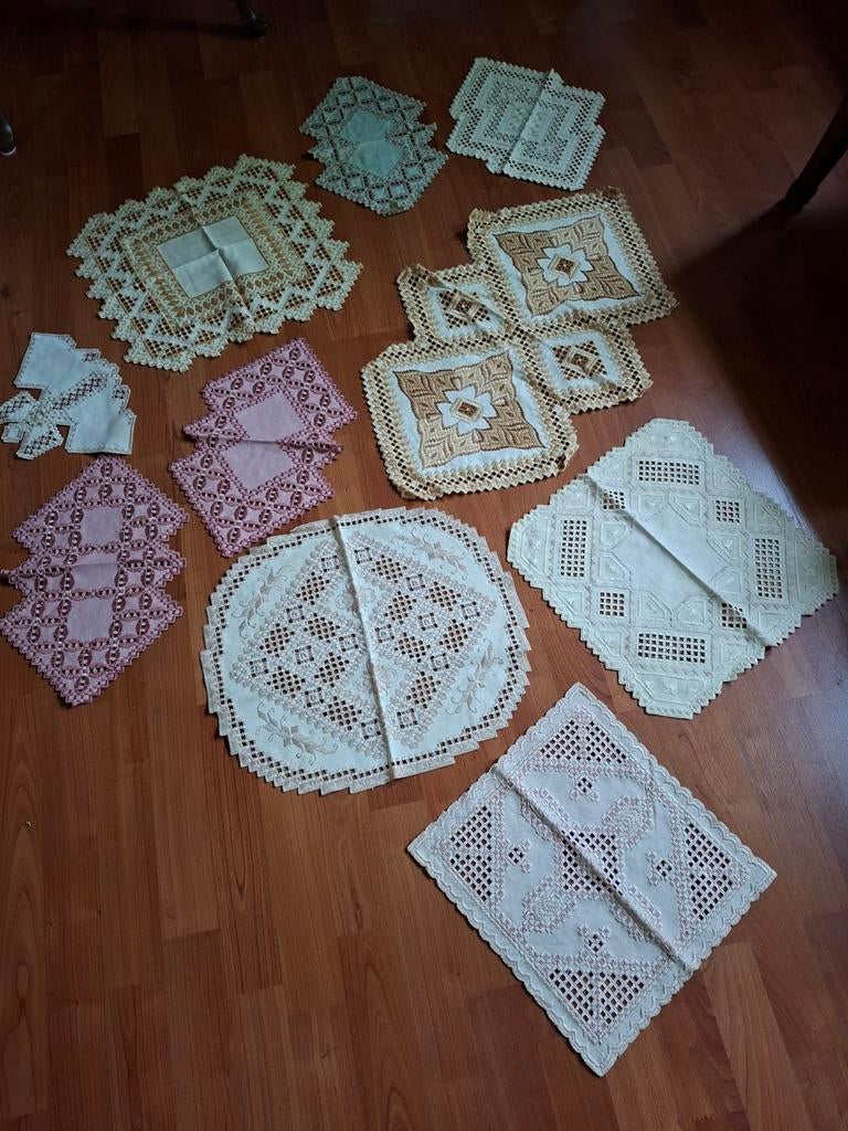 10 stuks hand gemaakte brocante kleedjes, Ophalen of Verzenden
