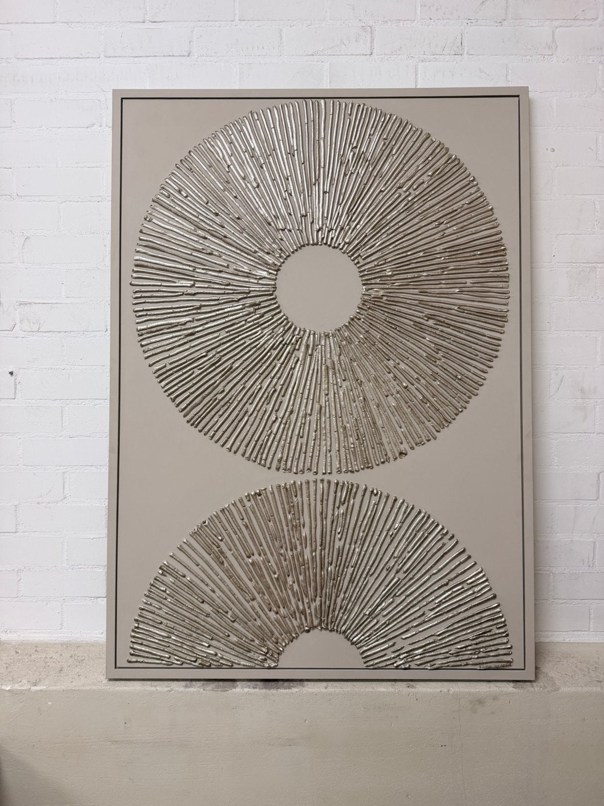 Wanddecoratie paneel schilderij japandi brons xxl groot, Ophalen, 140 cm, Zo goed als nieuw, Nvt