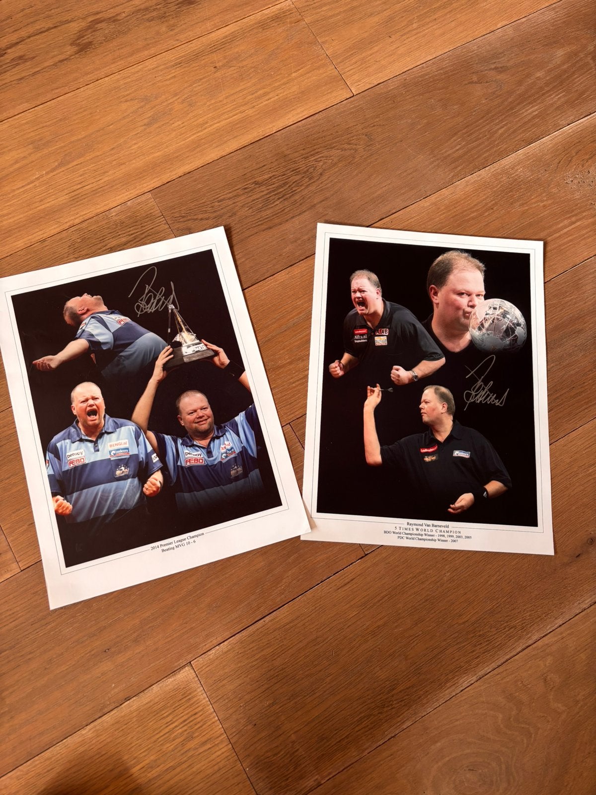 2 Van Barneveld foto,s met handtekening,dart collecters item, Ophalen of Verzenden, 1980 tot heden, Zo goed als nieuw