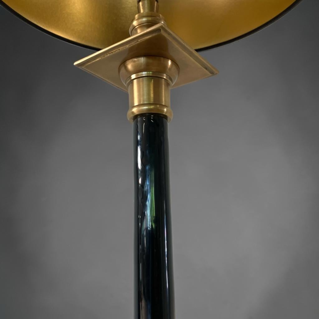 Klassieke Aura vloerlamp - Messing & Zwart gelakt hout, Antiek en Kunst, Ophalen of Verzenden
