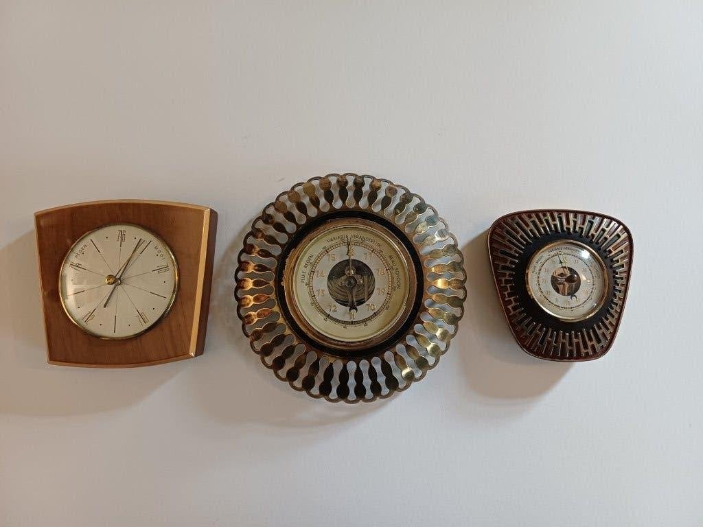 3 vintage midcentury-modern barometers mooi en werkend, Ophalen of Verzenden, Zo goed als nieuw