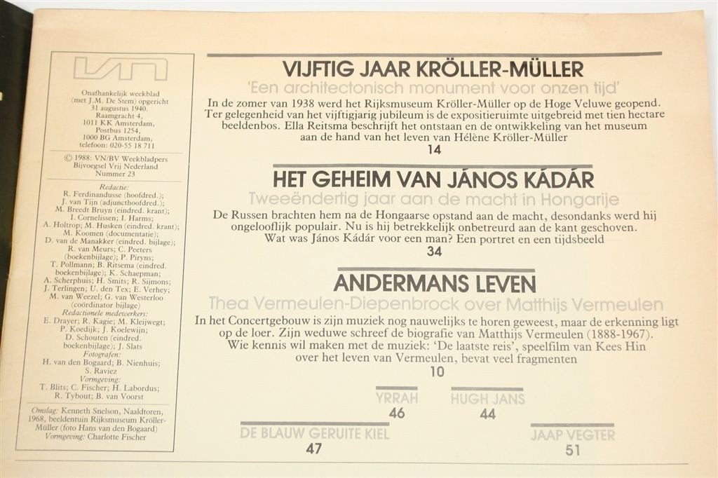 Kröller-Müller 1938–1988 — Kunst Museum Special, Ophalen of Verzenden, Gelezen, Muziek, Film of Tv
