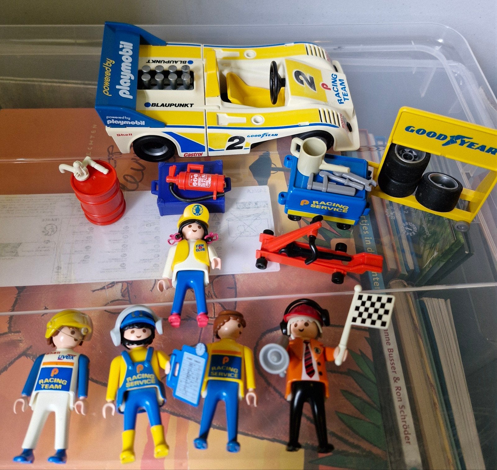 Playmobil Racing Team Set - Retro, Kinderen en Baby's, Gebruikt, Complete set, Voertuig, Ophalen of Verzenden