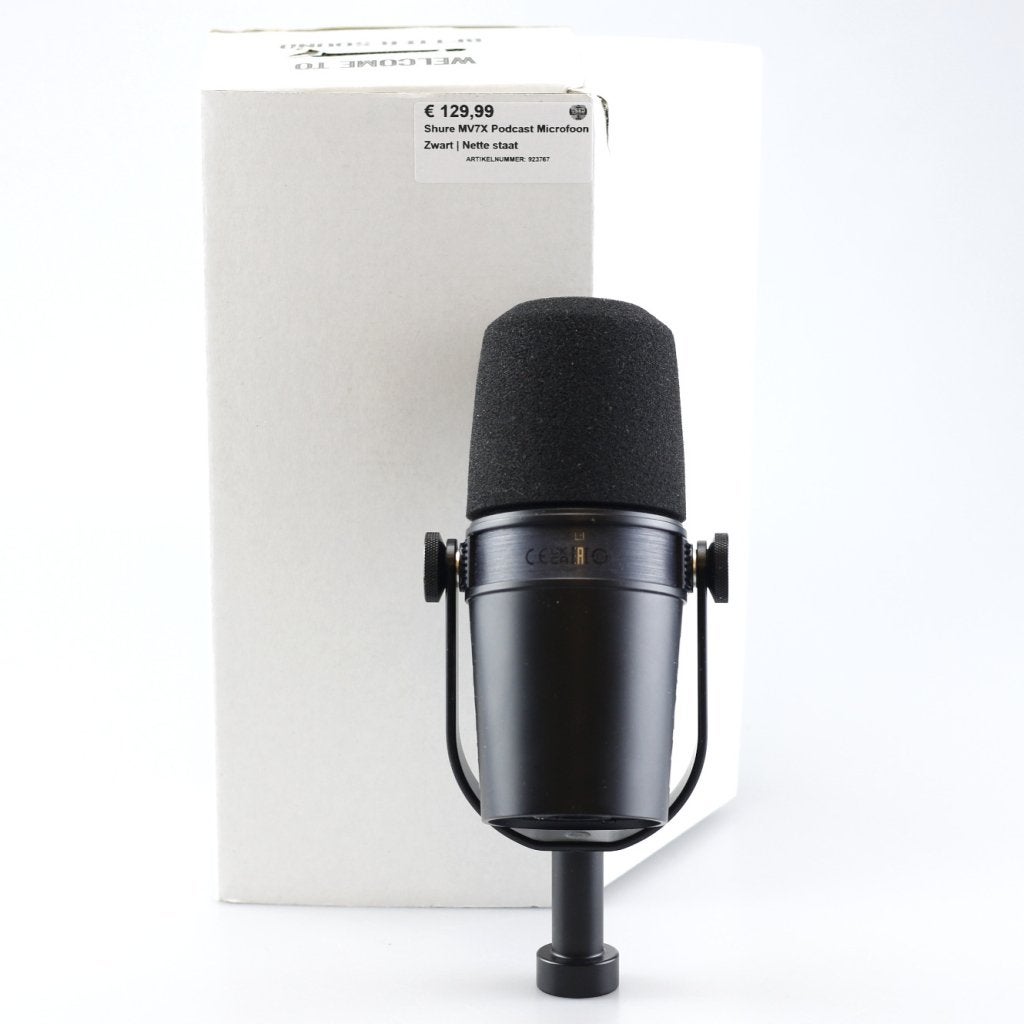 Shure MV7X Podcast Microfoon Zwart | Nette staat, Muziek en Instrumenten, Flex Ltd., Zo goed als nieuw, https://flex.com/contact-us