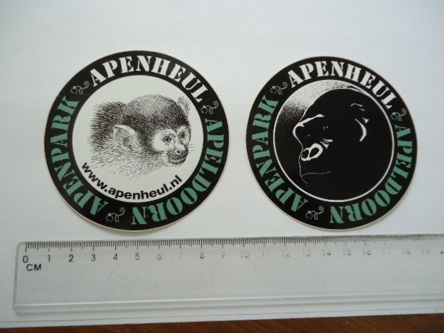 sticker APENHEUL zoo dierentuin park apen plastic, Verzamelen, Verzenden, Zo goed als nieuw