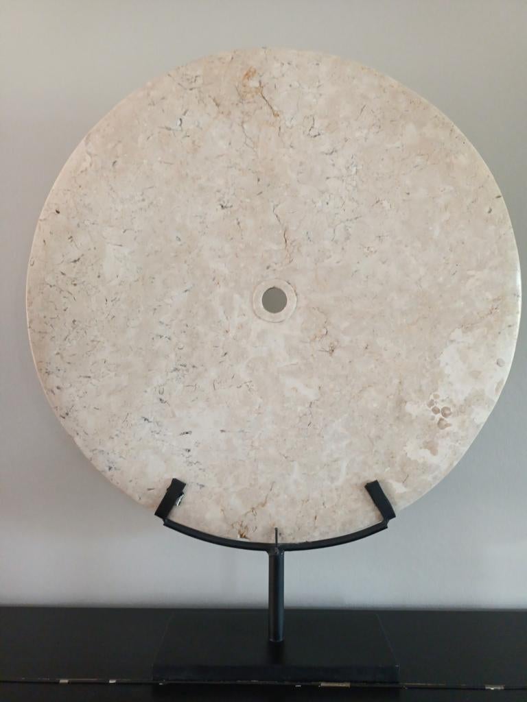 XXL ornament marmer natuursteen marmeren schijf 60cm, Huis en Inrichting, Ophalen, Beige, Nieuw, Modern