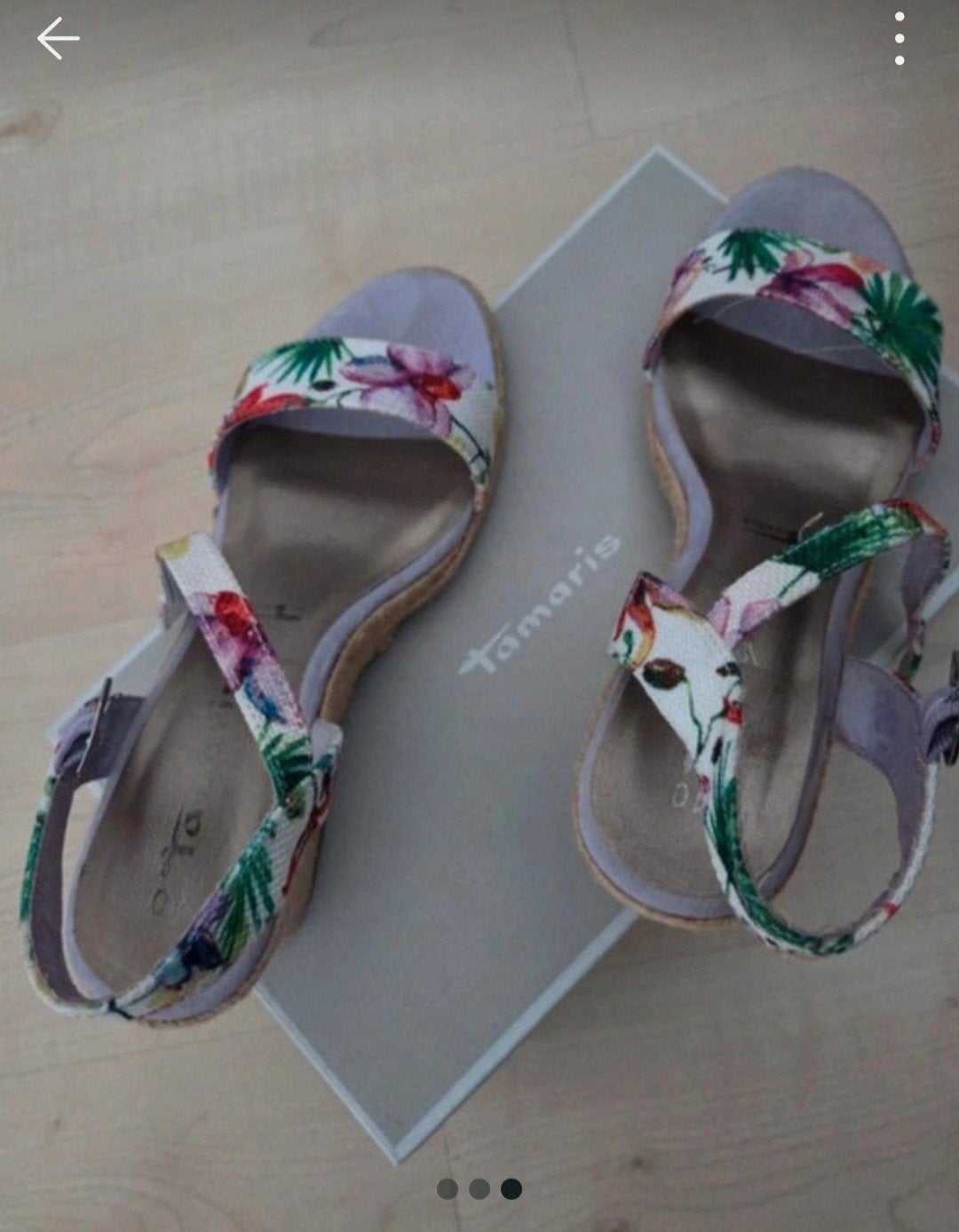 Tamaris sandalen met bloemenprint, maat 40, Tamaris, Ophalen of Verzenden, Zo goed als nieuw, Sandalen of Muiltjes