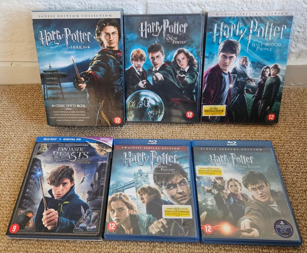Harry Potter DVD 1 t/m 8 + Fantastic Beasts, Boxset, Fantasy, Ophalen of Verzenden, Zo goed als nieuw