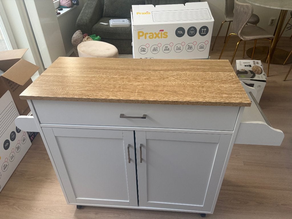 Moveable Kitchen Island, Ophalen, 100 tot 150 cm, Zo goed als nieuw, 25 tot 50 cm
