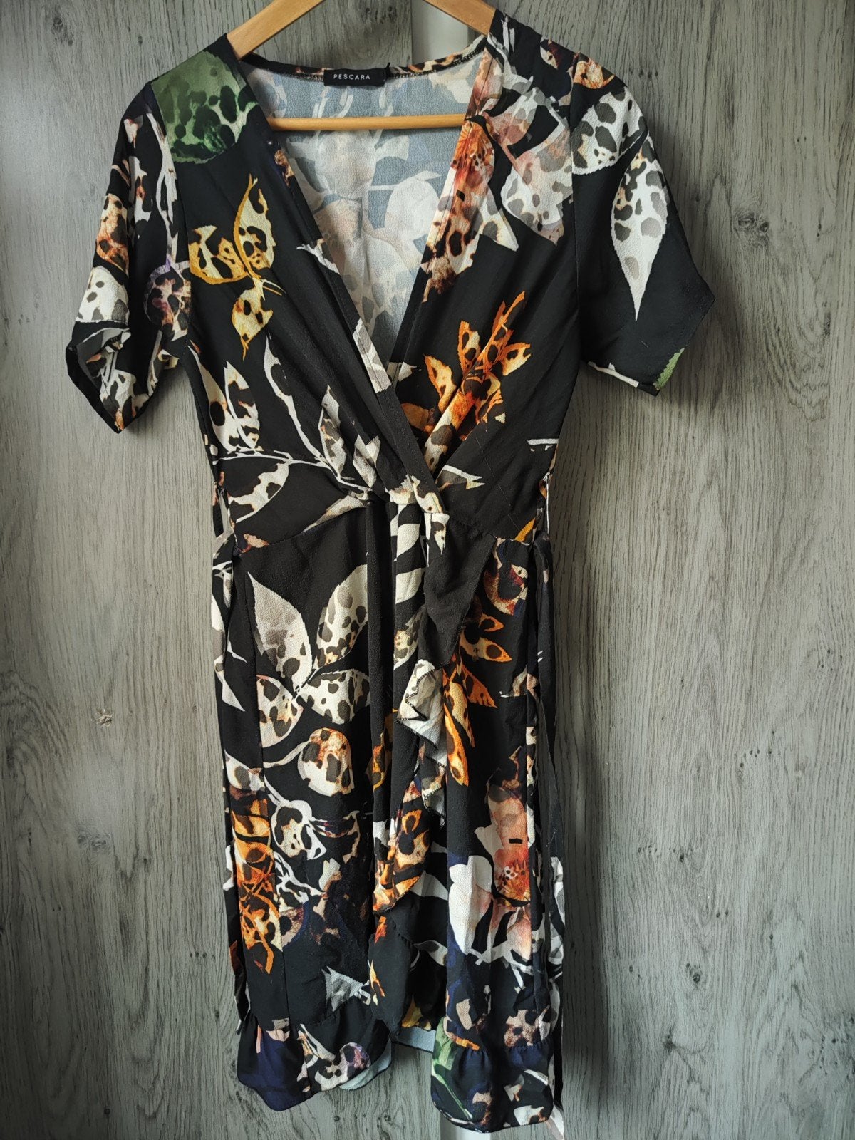 Pescara overslagjurk met print - Maat M, Kleding | Dames, Jurken, Maat 38/40 (M), Meerkleurig, Pescara, Ophalen of Verzenden