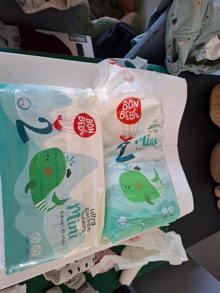 Bon Bébé luiers maat 2 (Mini, 3-6 kg) - 1 pak aangebroken, Ophalen of Verzenden, Zo goed als nieuw
