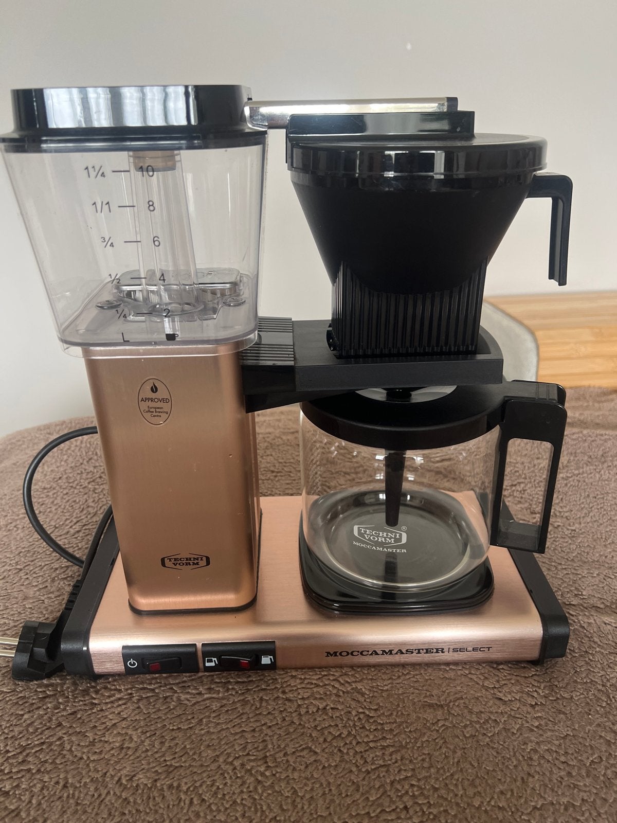 Moccamaster Select Rosé Gold koffiezetapparaat + waterkoker, Stoompijpje, 10 kopjes of meer, Koffiemachine, Gemalen koffie