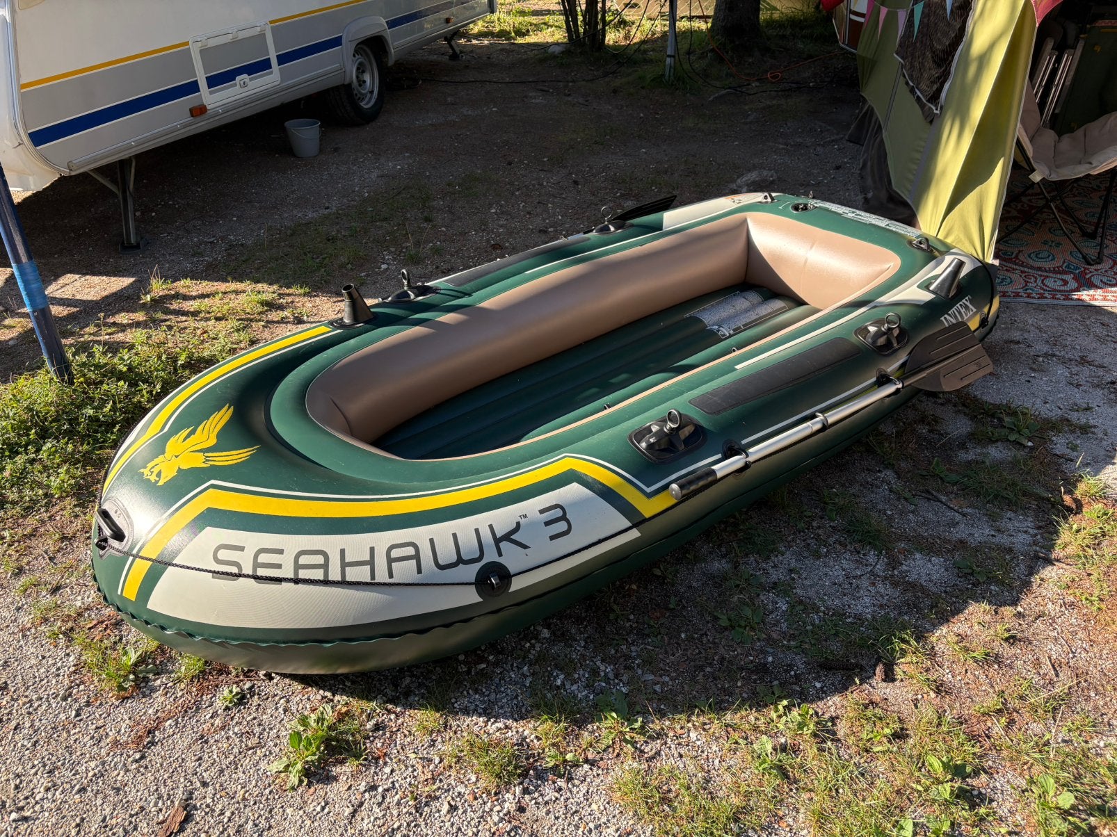 Intex Seahawk 3 opblaasboot. Als nieuw!, Watersport en Boten, Kano's, Opblaasbaar, Drie personen of meer, Overige typen, Ophalen of Verzenden