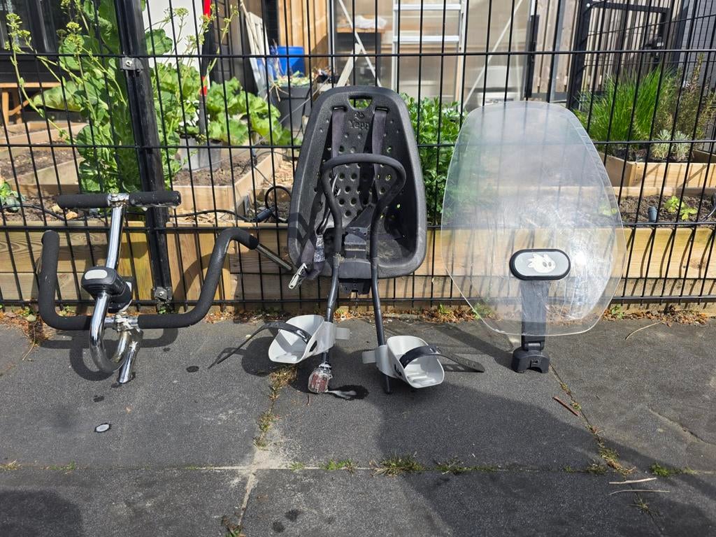Yepp fietsstoeltje met moederstuur en windscherm, Ophalen, Yepp, Voorzitje, Gebruikt