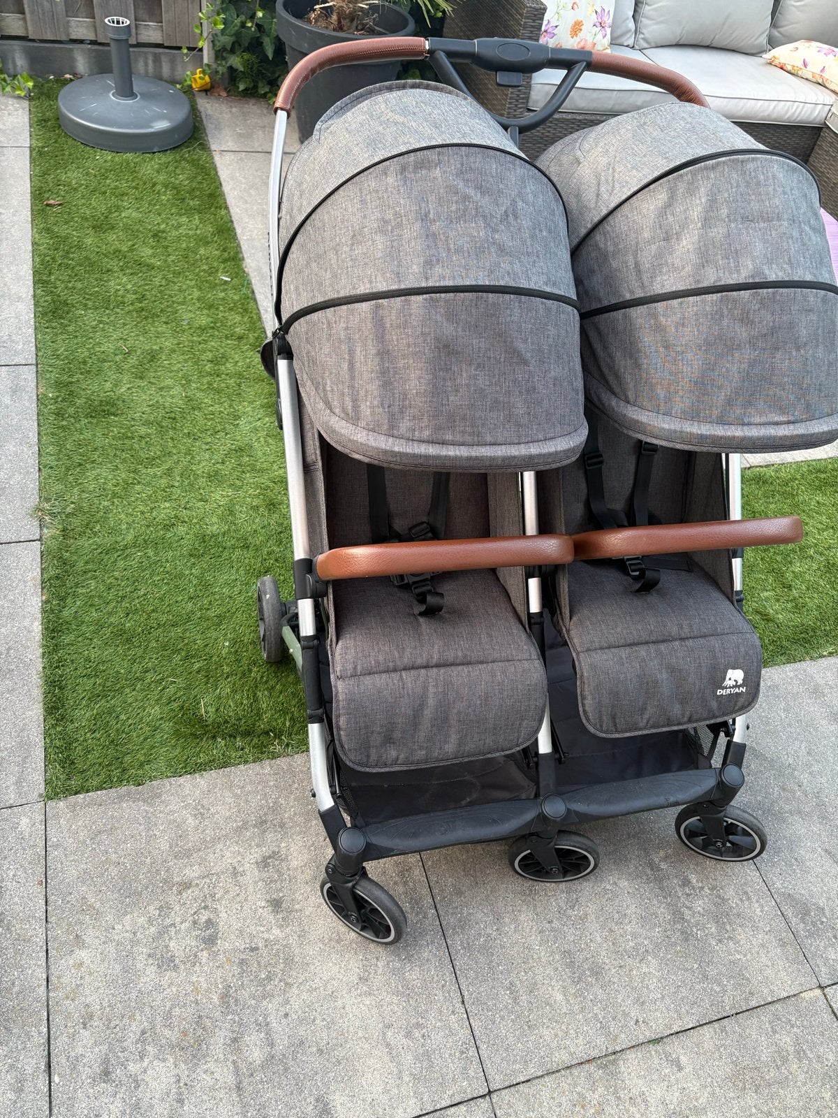 Deryan Duo Kinderwagen - Comfortabel en Compact, Gebruikt, Duowagen, Ophalen, Kinderwagen