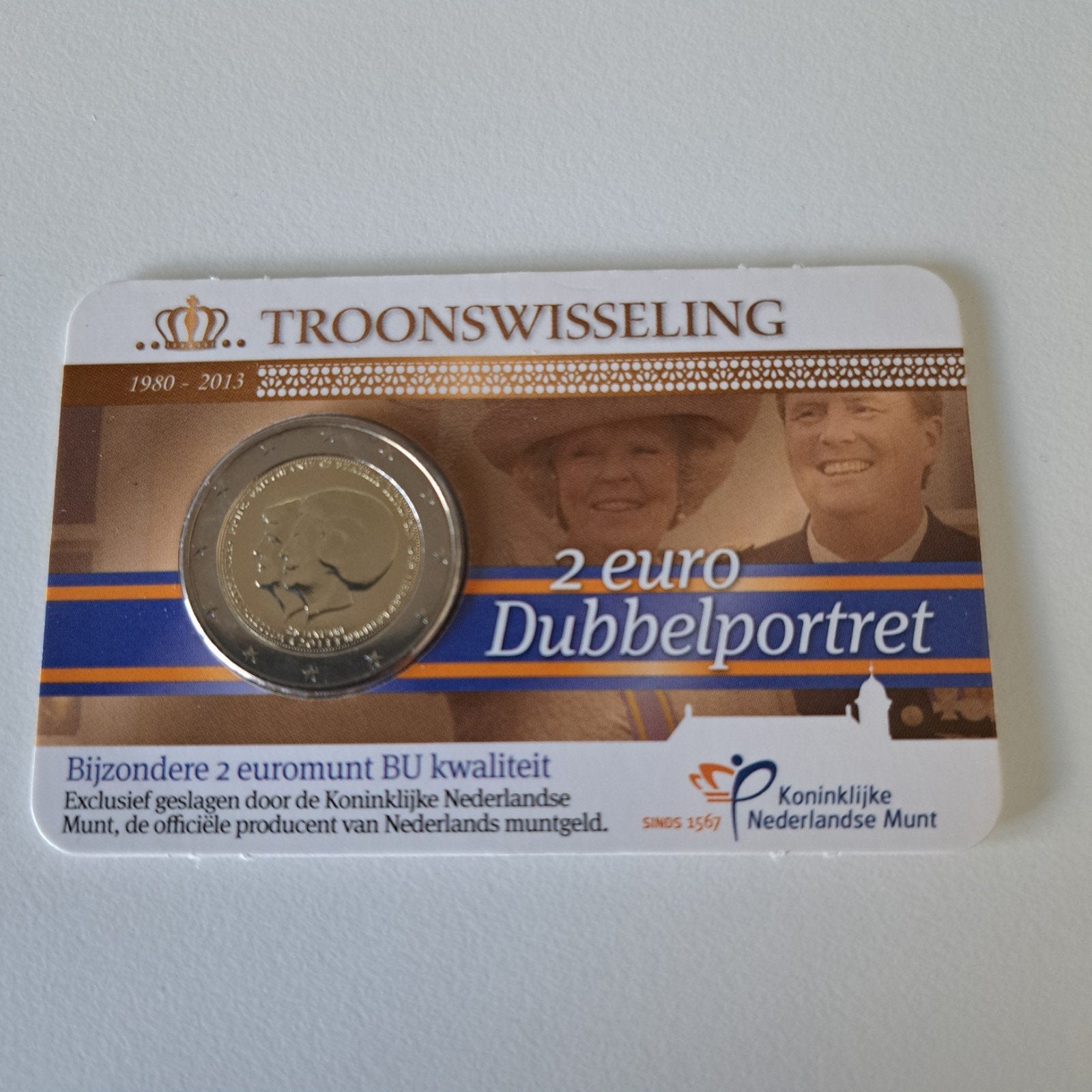 2 Euro Coincard 2013 Dubbelportret Troonswisseling, Ophalen of Verzenden, Euro's, Losse munt