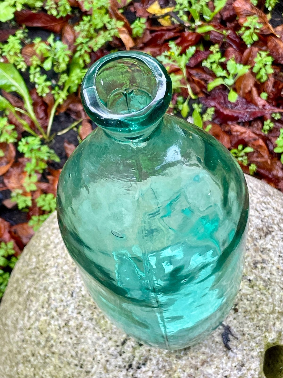 Groene Glazen Fles - Decoratieve Vaas, Ophalen of Verzenden