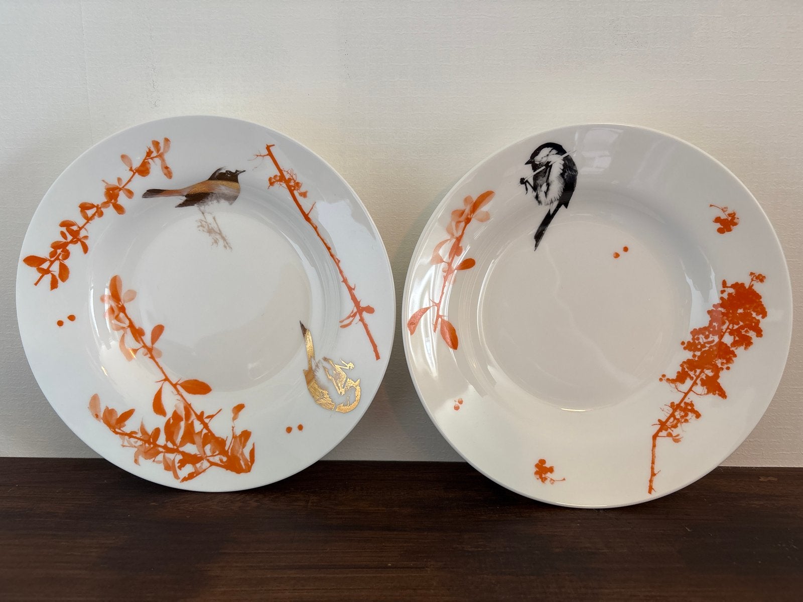 Gilitzer Fine Bone China borden met vogelmotief, Overige merken, Ophalen of Verzenden, Zo goed als nieuw, Bord(en)