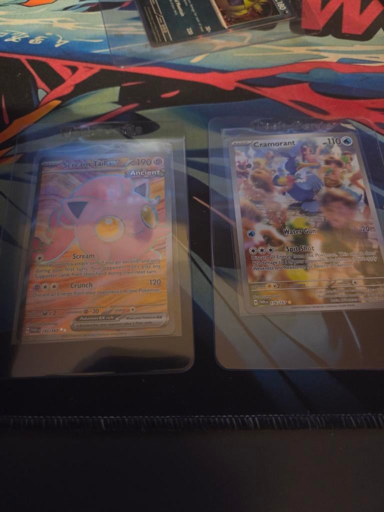 Pokémon Kaarten: Scream Tail ex en Cramorant, Ophalen of Verzenden, Zo goed als nieuw, Meerdere kaarten