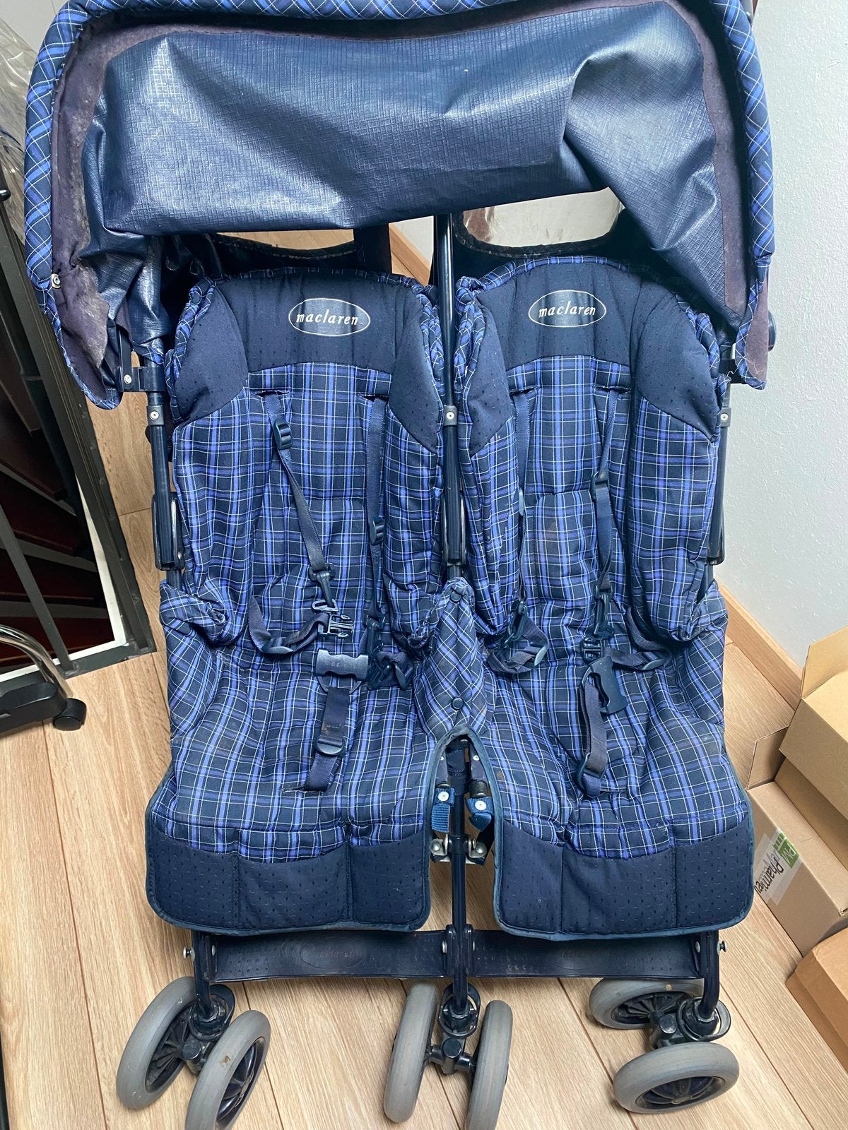 Maclaren duo kinderwagen, Kinderen en Baby's, Tweelingen en Meerlingen, Ophalen, Gebruikt, Kinderwagen of Buggy