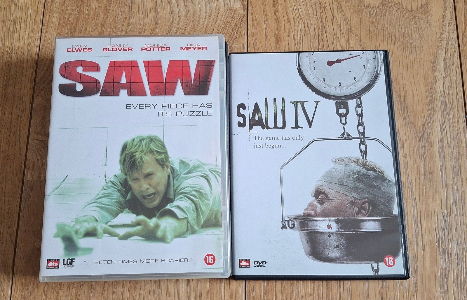 SAW 1, (2, 3) & 4, Cd's en Dvd's, Dvd's | Horror, Vanaf 16 jaar, Ophalen of Verzenden, Zo goed als nieuw, Slasher