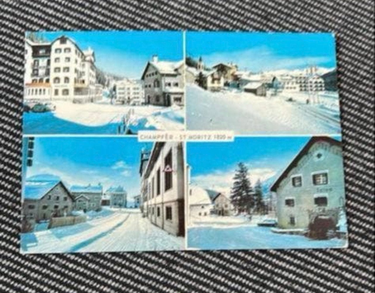 Ansichtkaart St. Moritz, gelopen, winterlandschap, Verzamelen, Ophalen of Verzenden, 1960 tot 1980, Gelopen, Overig Europa