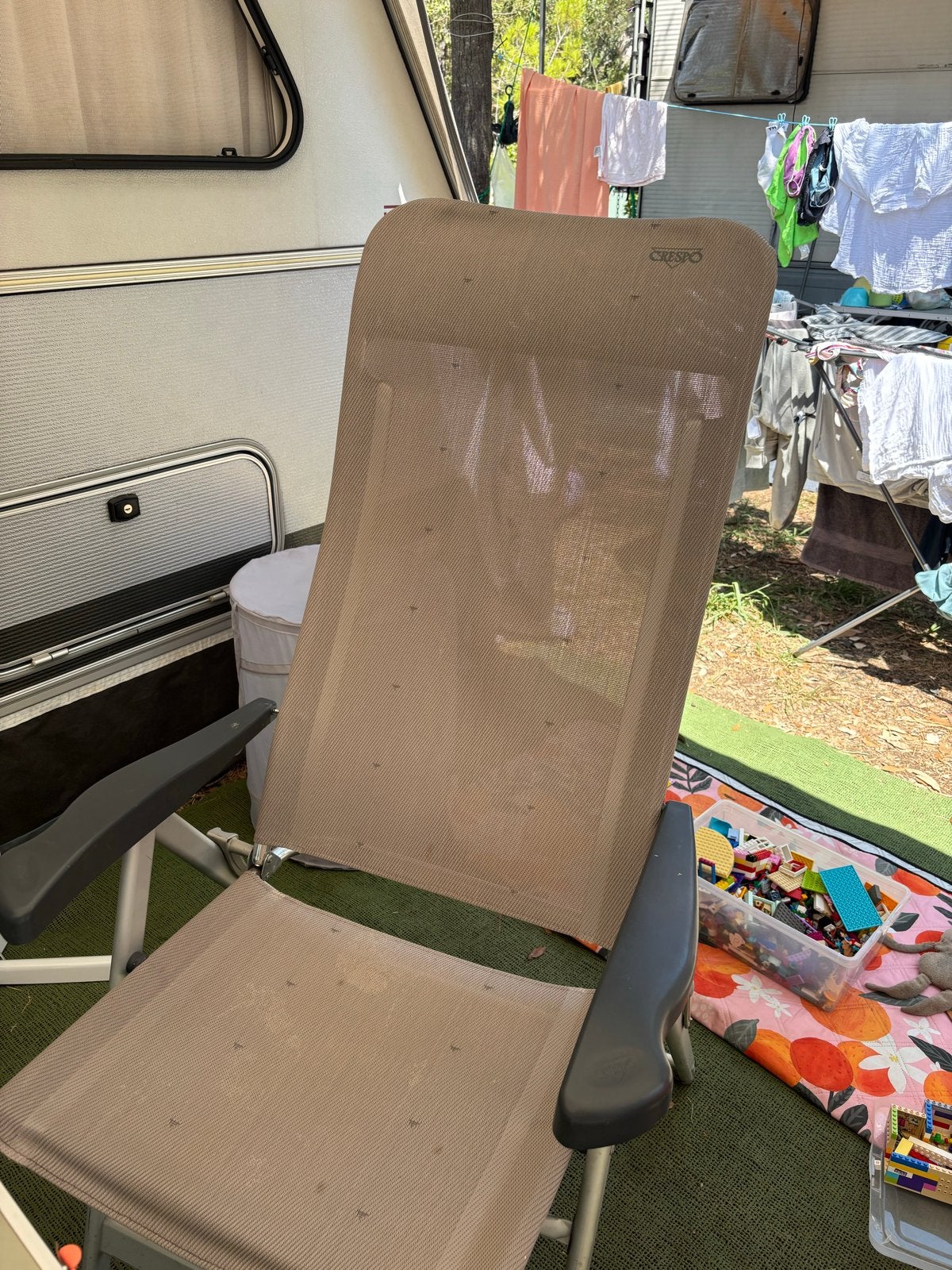 Crespo campingstoel - Comfortabel en verstelbaar, Ophalen of Verzenden, Gebruikt, Campingstoel