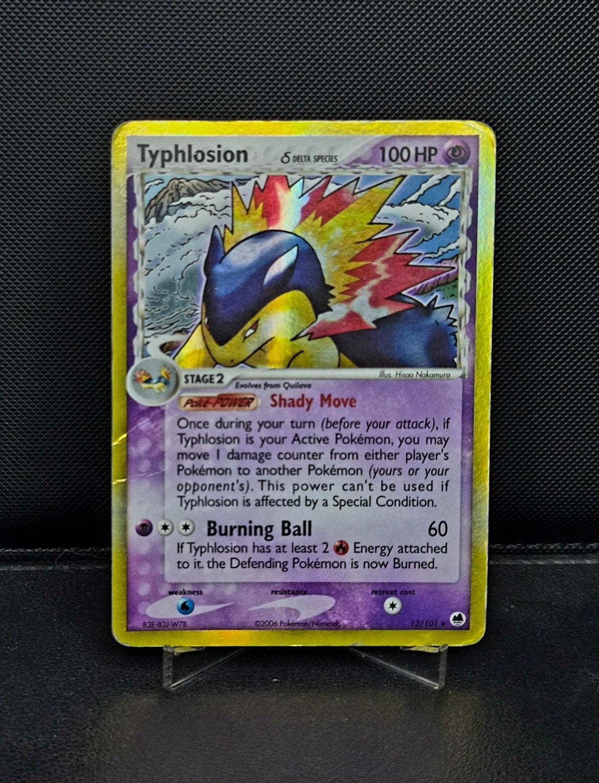 Typhlosion Holo 12/101 EX Dragon Frontiers 2006, Ophalen of Verzenden, Zo goed als nieuw