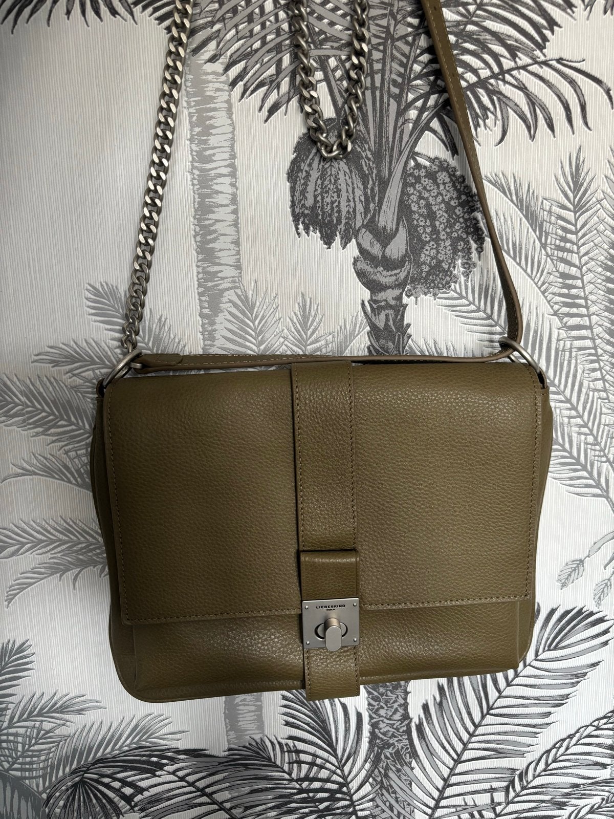 Liebeskind Crossbody Tas - Olijfgroen Leer, Ophalen of Verzenden, Zo goed als nieuw, Groen, Schoudertasje