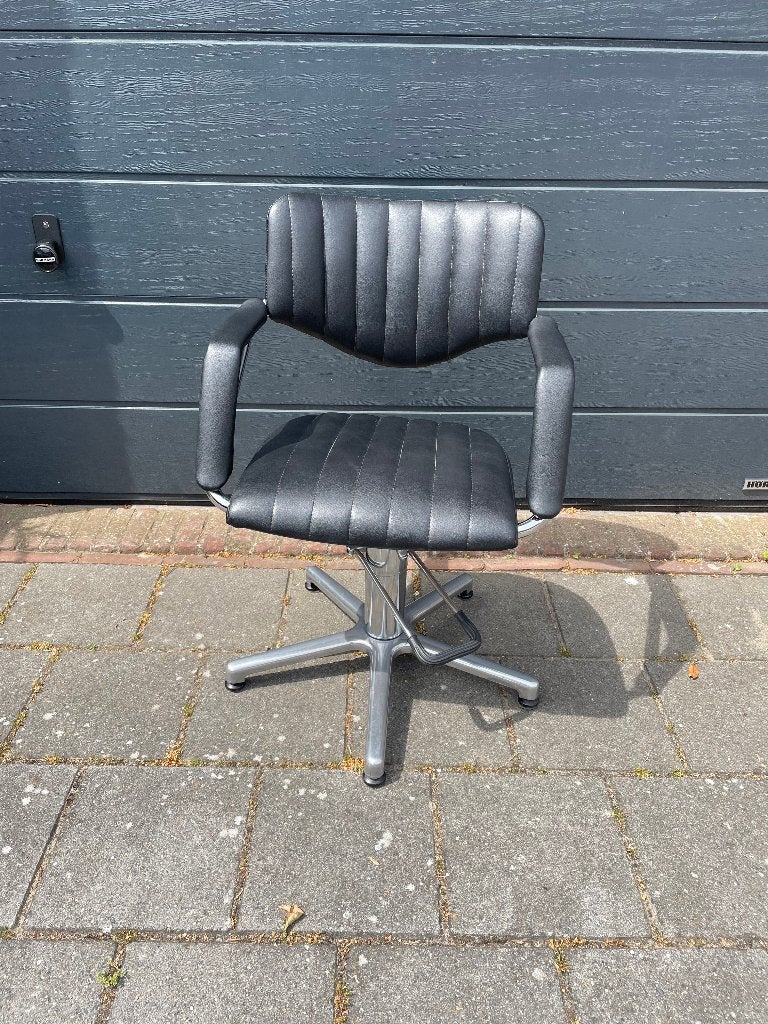 Retro bureaustoel / kappersstoel, Ophalen, Gebruikt, Zwart, Bureaustoel