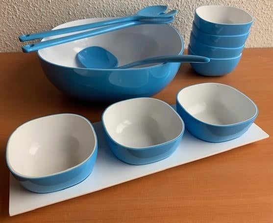 Mepal Rosti Synthesis: salade/bowl-set in eos-blauw, Lochem, Ophalen of Verzenden, Zo goed als nieuw, Mepal