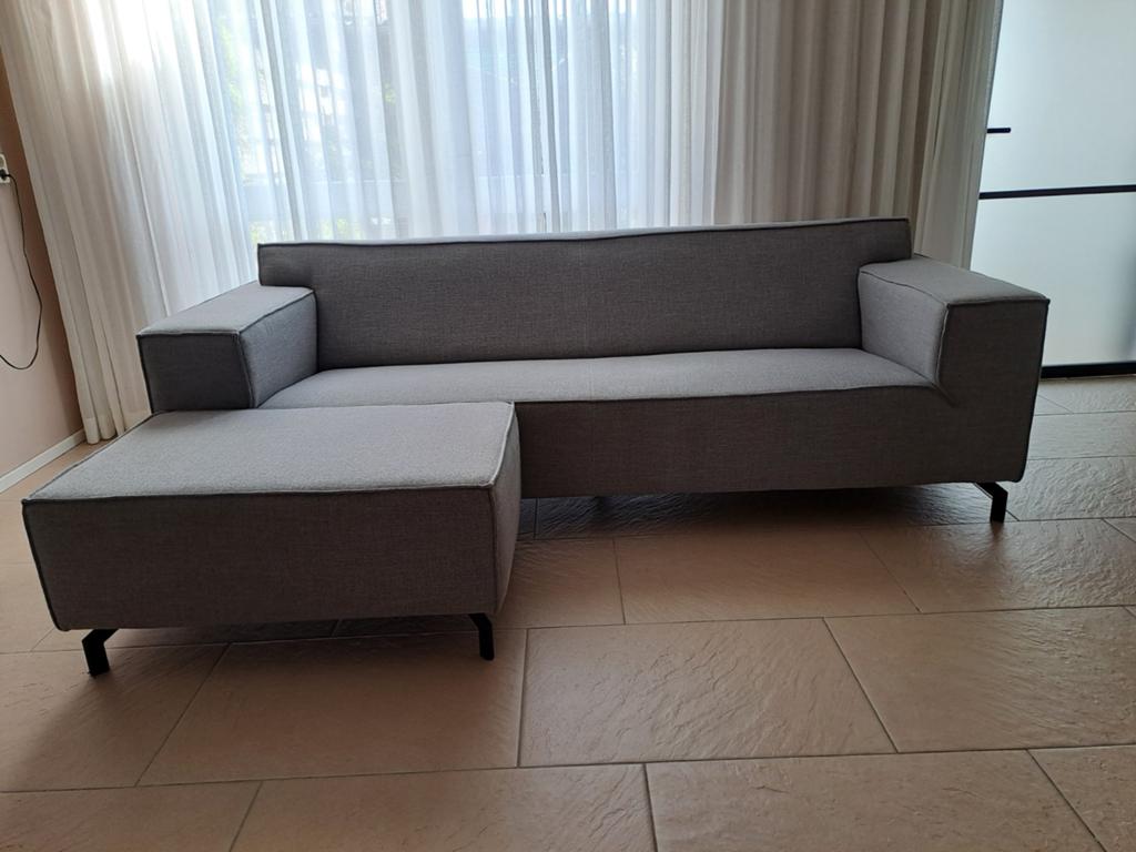 Bank met hocker, Huis en Inrichting, Banken | Bankstellen, Ophalen, Gebruikt, Driepersoons, 75 tot 100 cm
