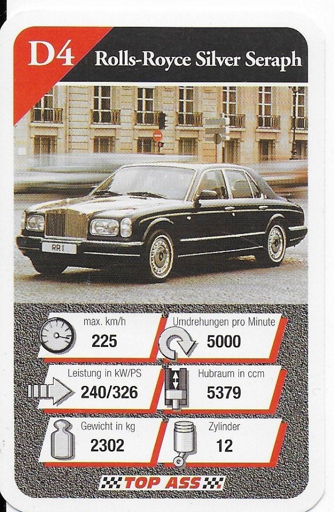 Kw47 autokaartje rolls royce silver seraph ( d4 ), Ophalen of Verzenden, Nieuw, Auto's
