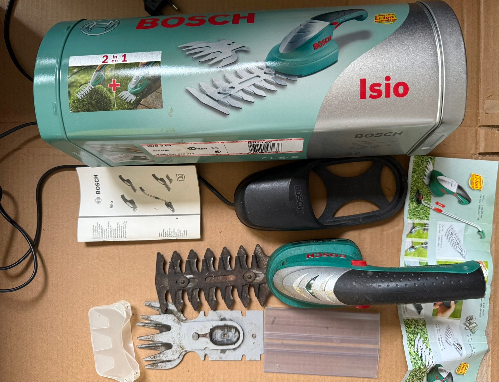 Accu buxesschaar Bosch Isio, heggeschaar, grasschaar, Ophalen of Verzenden, Accu