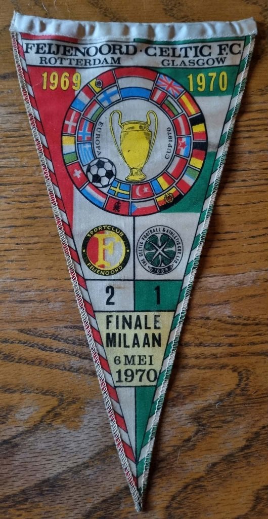 Zeldzaam vaantje, Feijenoord -celtic fc 1969-1970, Verzenden, Gebruikt, Feyenoord, Vaantje of Sjaal
