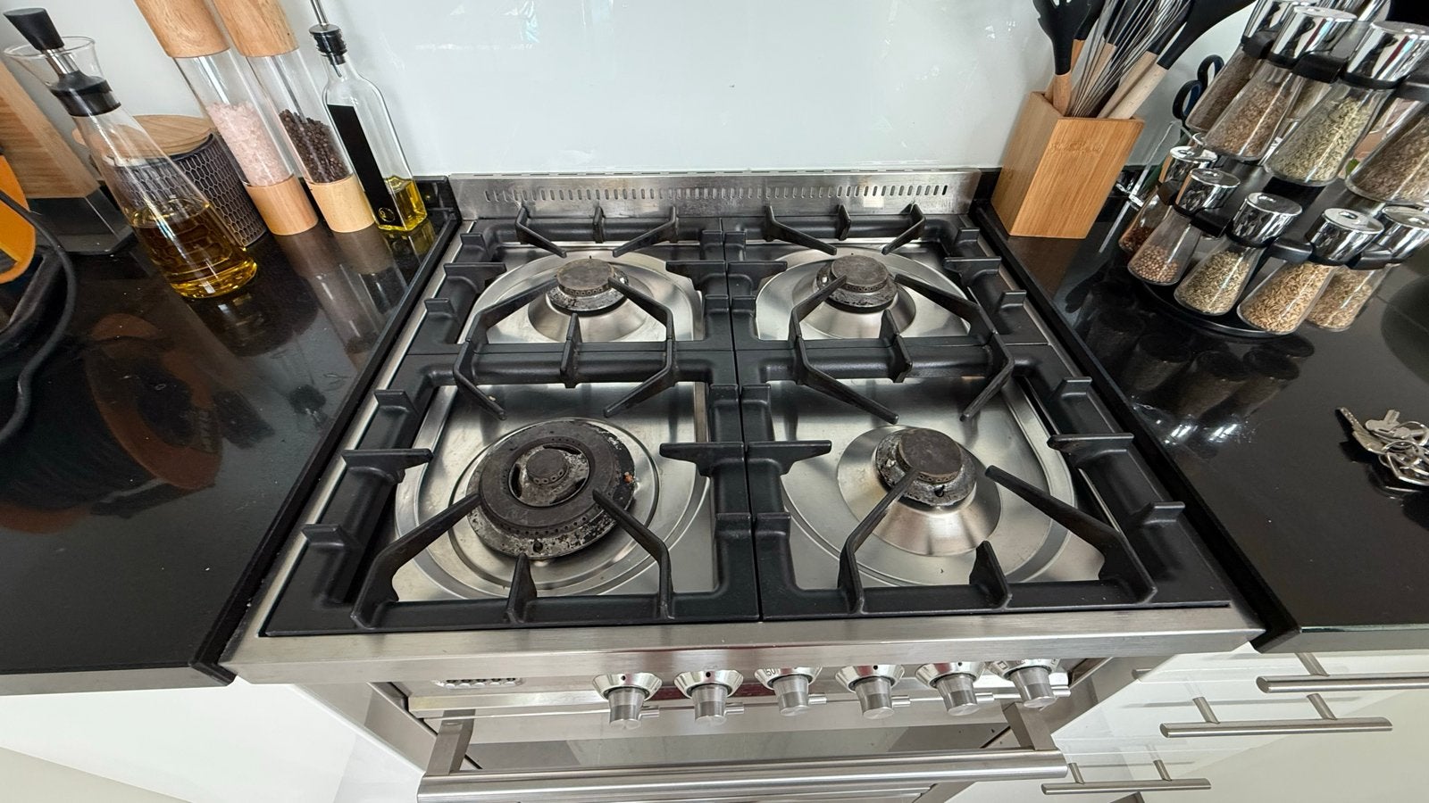 Boretti Fornuis met Gas Kookplaat en elektrische Oven 70cm, Ophalen, Gebruikt, 60 cm of meer, 4 kookzones