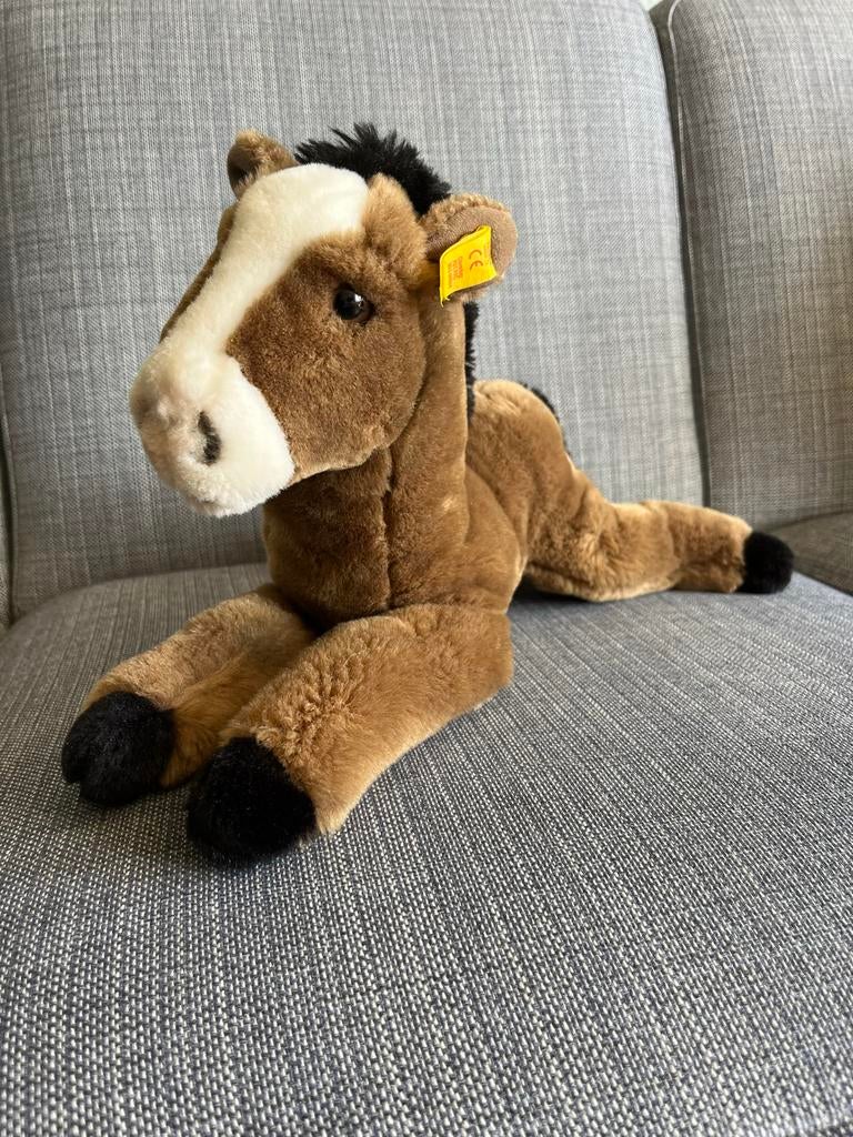 Steiff pony paard pluchen knuffel, Paard, Gebruikt, Ophalen of Verzenden, Met label