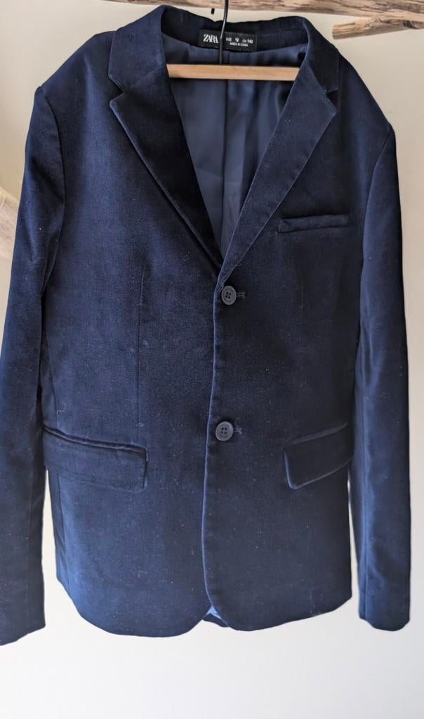 Zara fluwelen jasje marineblauw met overhemd, Ophalen of Verzenden, Zo goed als nieuw, Jongen, Overhemd of Blouse