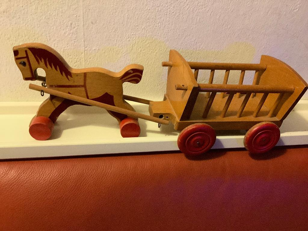 Paard en wagen vintage € 17,50., Antiek en Kunst, Ophalen of Verzenden