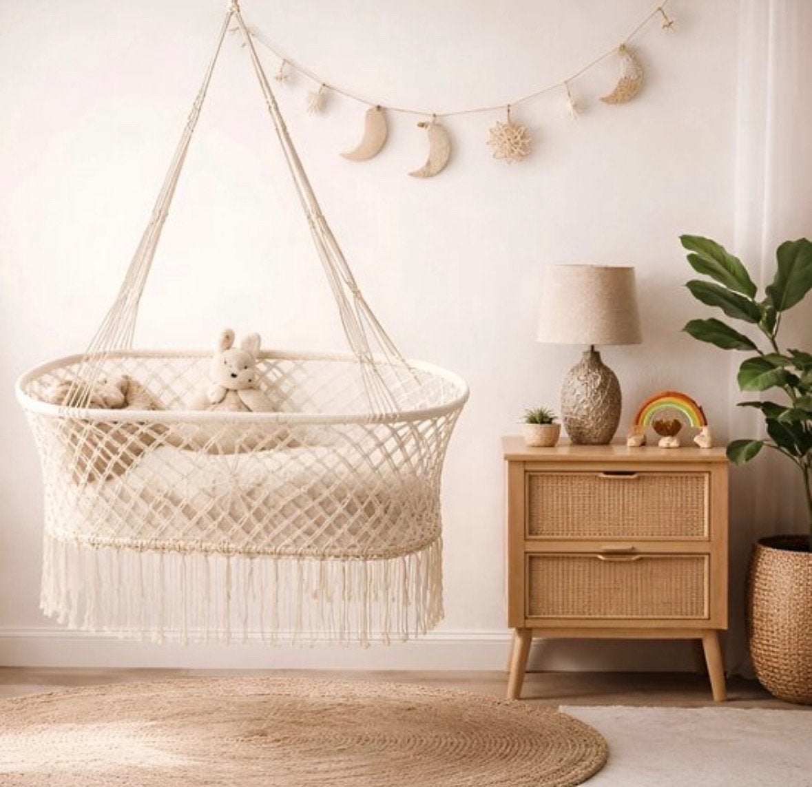 Macramé Wiegje - Handgemaakt en Stijlvol, Kinderen en Baby's, Babywiegjes en Ledikanten, Ophalen of Verzenden, Nieuw, Wieg