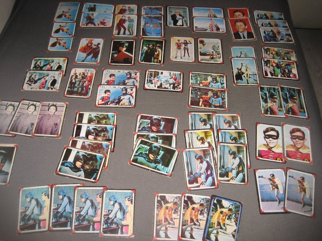 batman 1966 verzamelkaartjes, Ophalen of Verzenden, Gebruikt, Meerdere plaatjes
