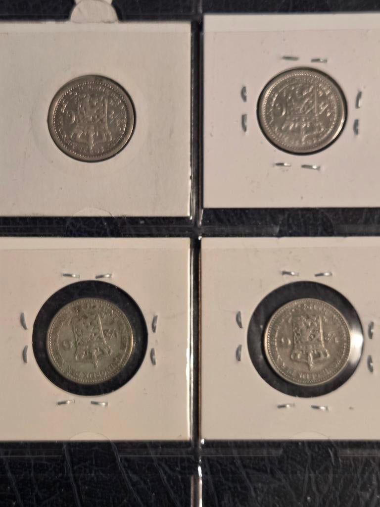 3 , complete sets zilveren halve guldens: , l, Ophalen of Verzenden, Koning Willem II, Setje, Zilver