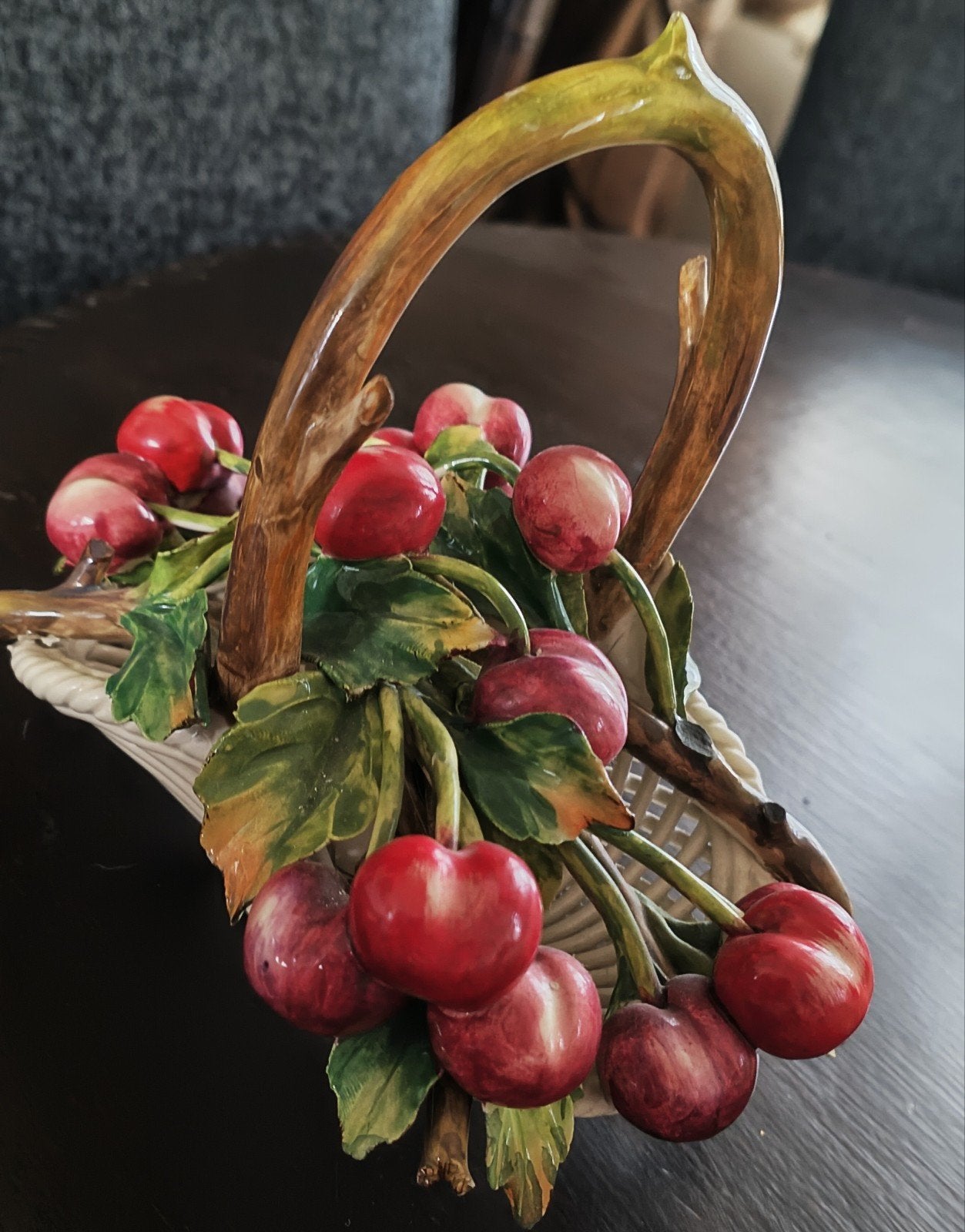 Antieke Italiaanse Porseleinen Kersenmand, Antiek en Kunst, Antiek | Porselein, Ophalen of Verzenden