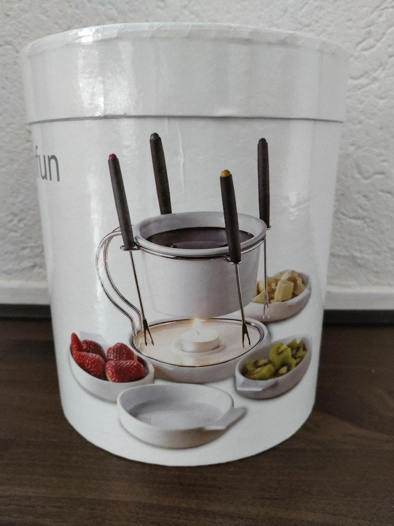 Chocofun chocolade fondueset    ALS NIEUW, Ophalen of Verzenden, Zo goed als nieuw, Brander, Fondueset
