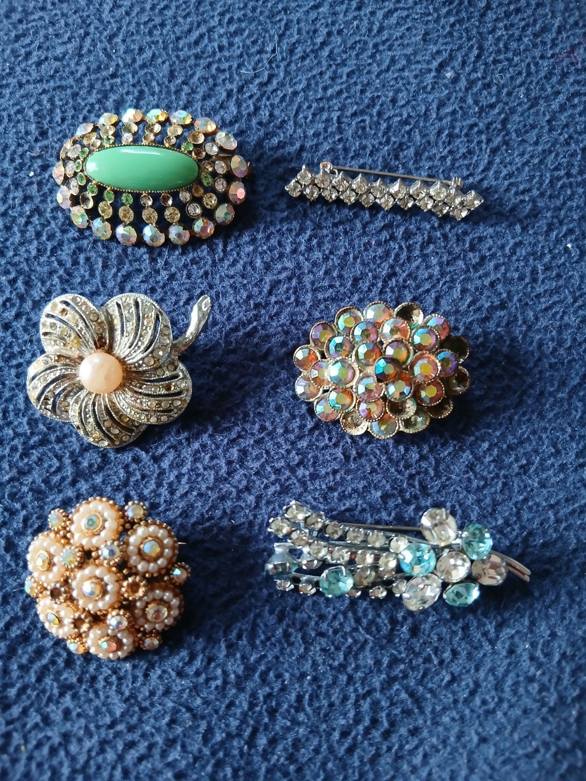 Vintage 6 oude Bijoux sieraden er zijn bij sommige wel wat g, Ophalen of Verzenden, Overige kleuren, Overige materialen
