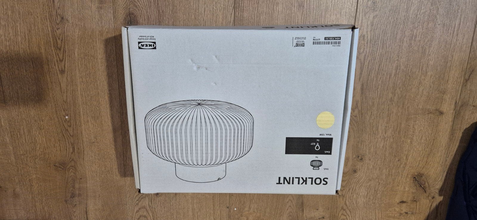 IKEA SOLKLINT Plafondlamp/Wandlamp - Nieuw in doos, Ophalen, Modern, Scandinavisch, Nieuw, Glas