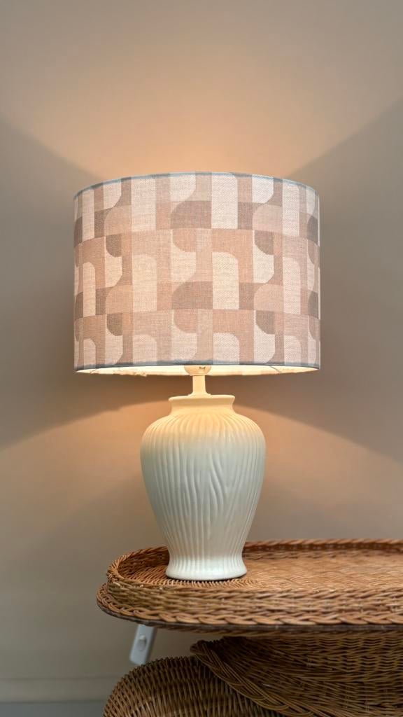 Vintage Japandi van de Heg vintage lamp keramiek voet creme, Ophalen, ., Van de Heg, Design