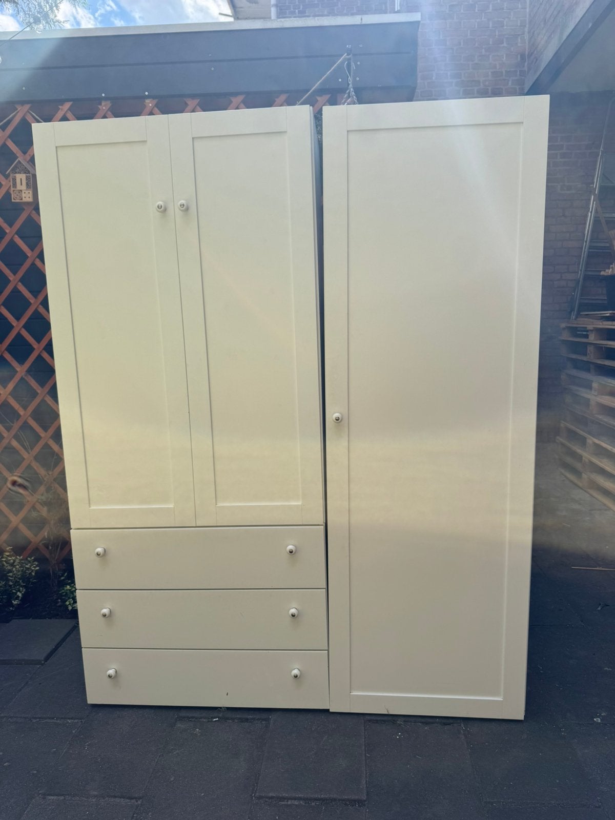 Witte kledingkast IKEA, Strak, Gebruikt, 100 tot 150 cm, 150 tot 200 cm