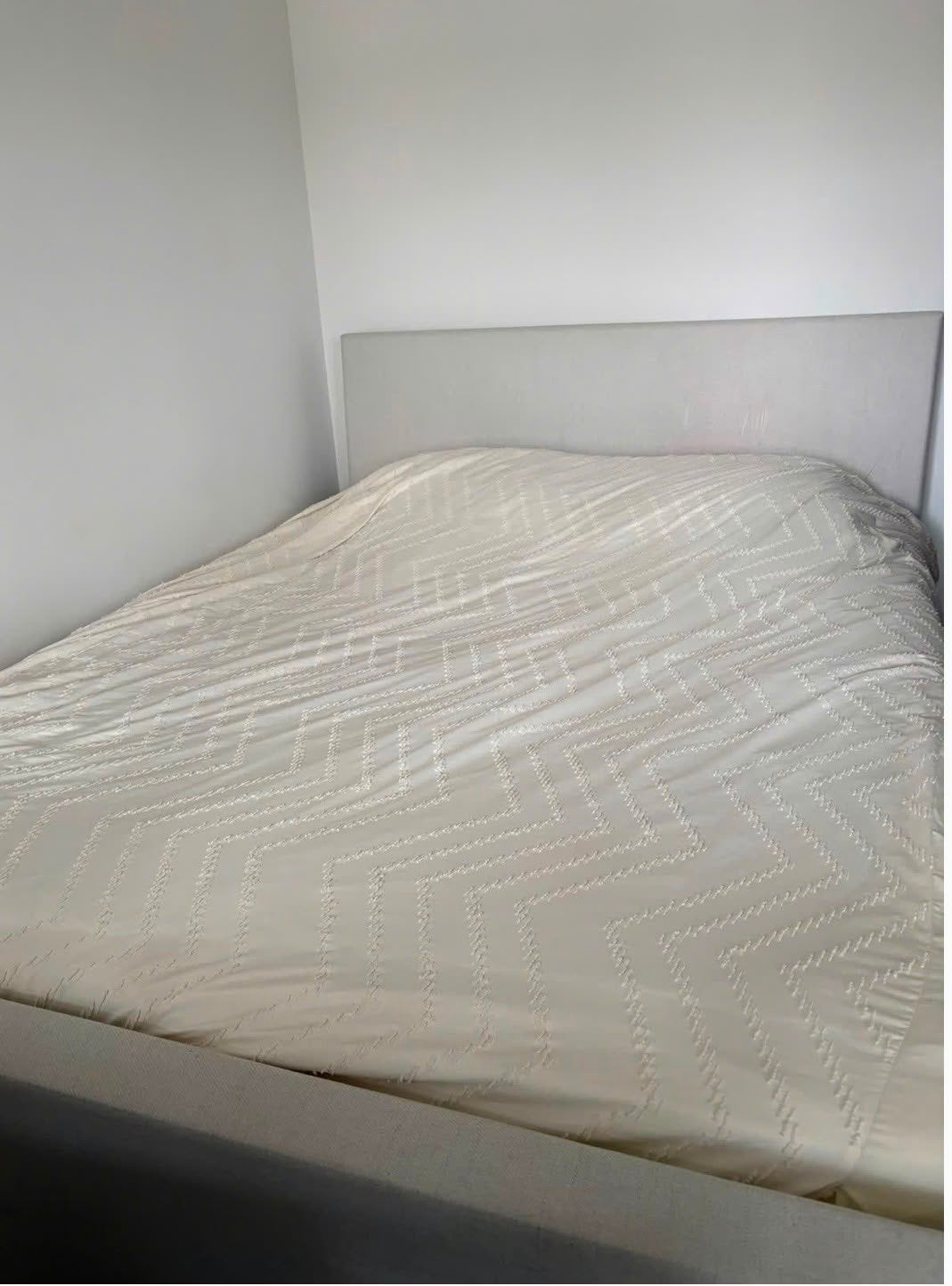 160/200 tweepersoon boxspring beige, Ophalen, Tweepersoons, Zo goed als nieuw, 160 cm