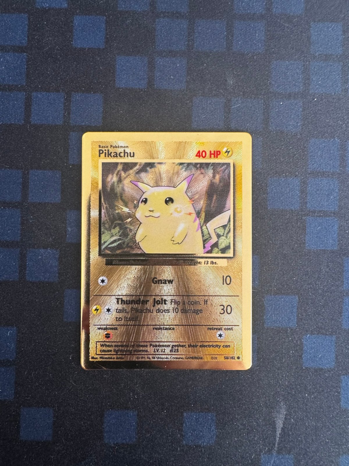 Pokémon Metal Pikachu Base Set Japanse Kaart, Ophalen of Verzenden, Zo goed als nieuw, Losse kaart, Foil
